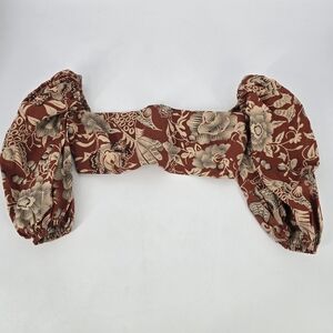 Rumer the Label Neve Puff Sleeve Crop Top in Floral Rust Size S NEW